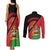 Personalised Malawi Couples Matching Tank Maxi Dress and Long Sleeve Button Shirt Coat Of Arms - Flag Style