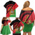 Personalised Malawi Family Matching Off Shoulder Short Dress and Hawaiian Shirt Coat Of Arms - Flag Style - Wonder Print Shop