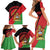 Personalised Malawi Family Matching Short Sleeve Bodycon Dress and Hawaiian Shirt Coat Of Arms - Flag Style - Wonder Print Shop