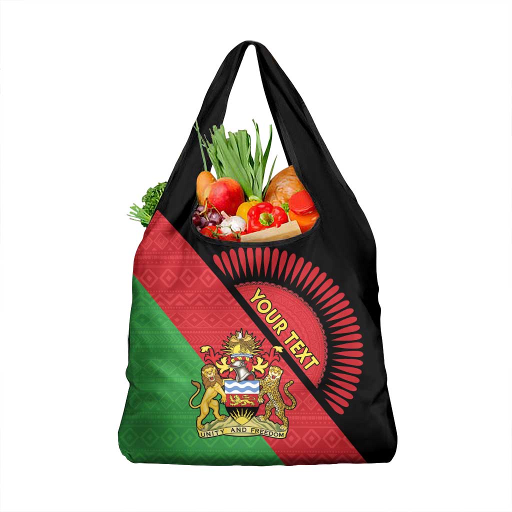 Personalised Malawi Grocery Bag Coat Of Arms - Flag Style