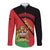 Personalised Malawi Long Sleeve Button Shirt Coat Of Arms - Flag Style