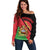 Personalised Malawi Off Shoulder Sweater Coat Of Arms - Flag Style