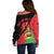 Personalised Malawi Off Shoulder Sweater Coat Of Arms - Flag Style