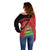 Personalised Malawi Off Shoulder Sweater Coat Of Arms - Flag Style