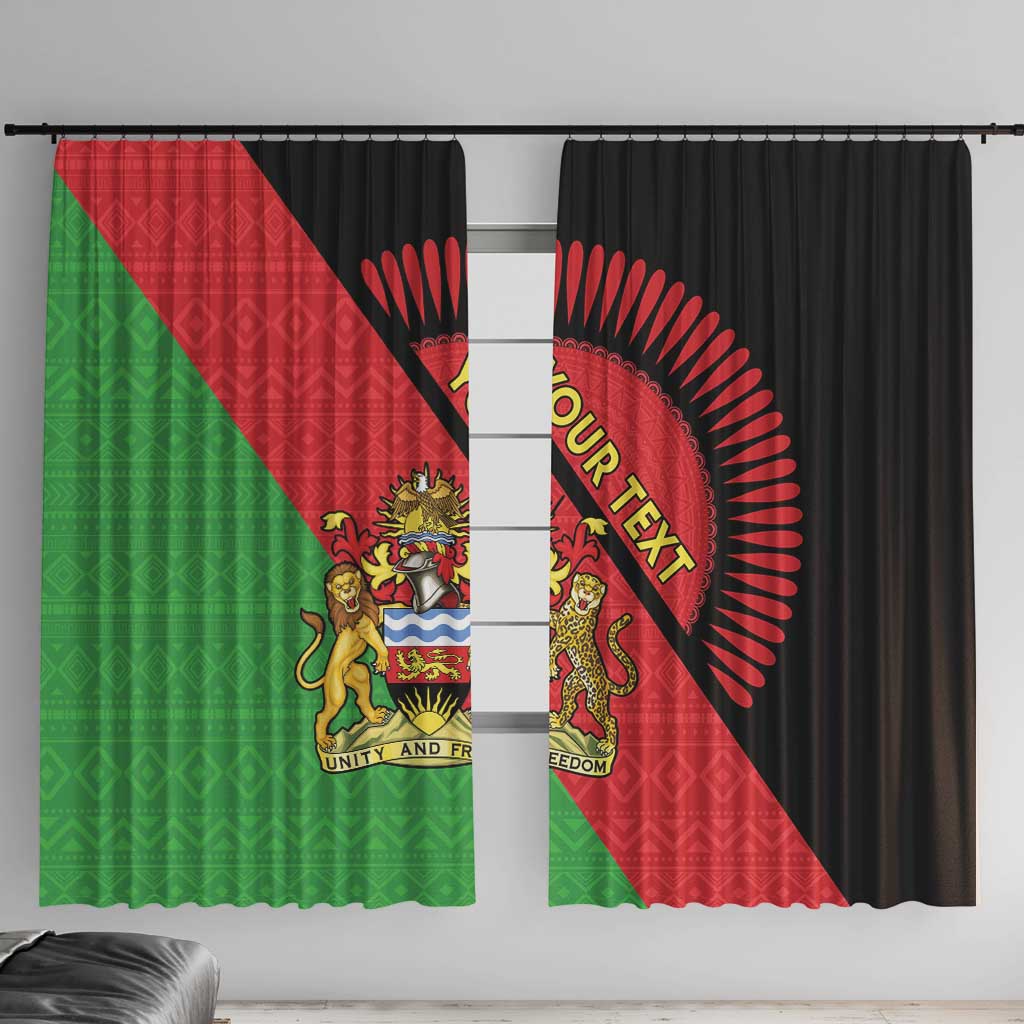 Personalised Malawi Window Curtain Coat Of Arms - Flag Style - Wonder Print Shop