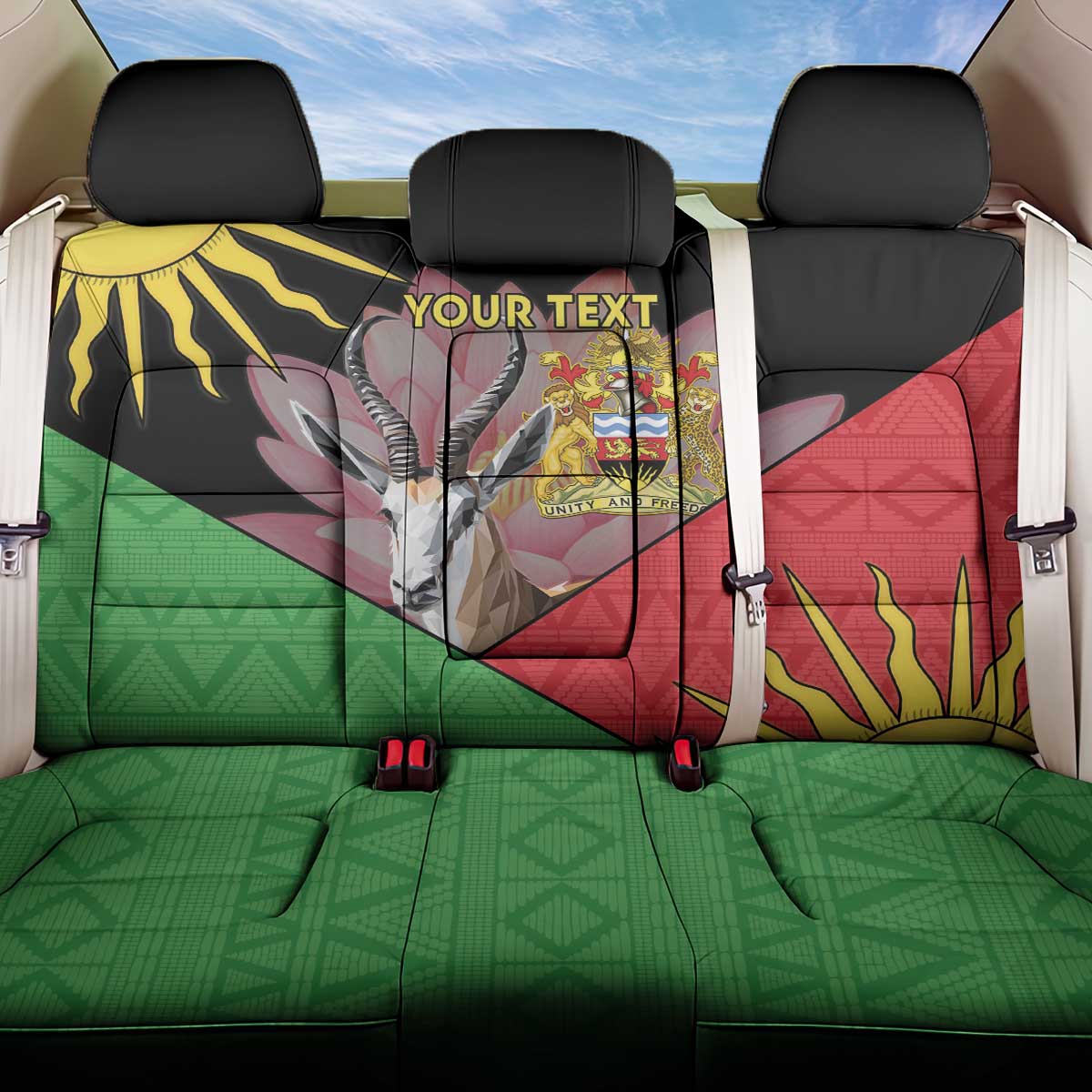 Personalised Malawi Thomsons Gazelle Back Car Seat Cover Lotus - African Pattern - Wonder Print Shop