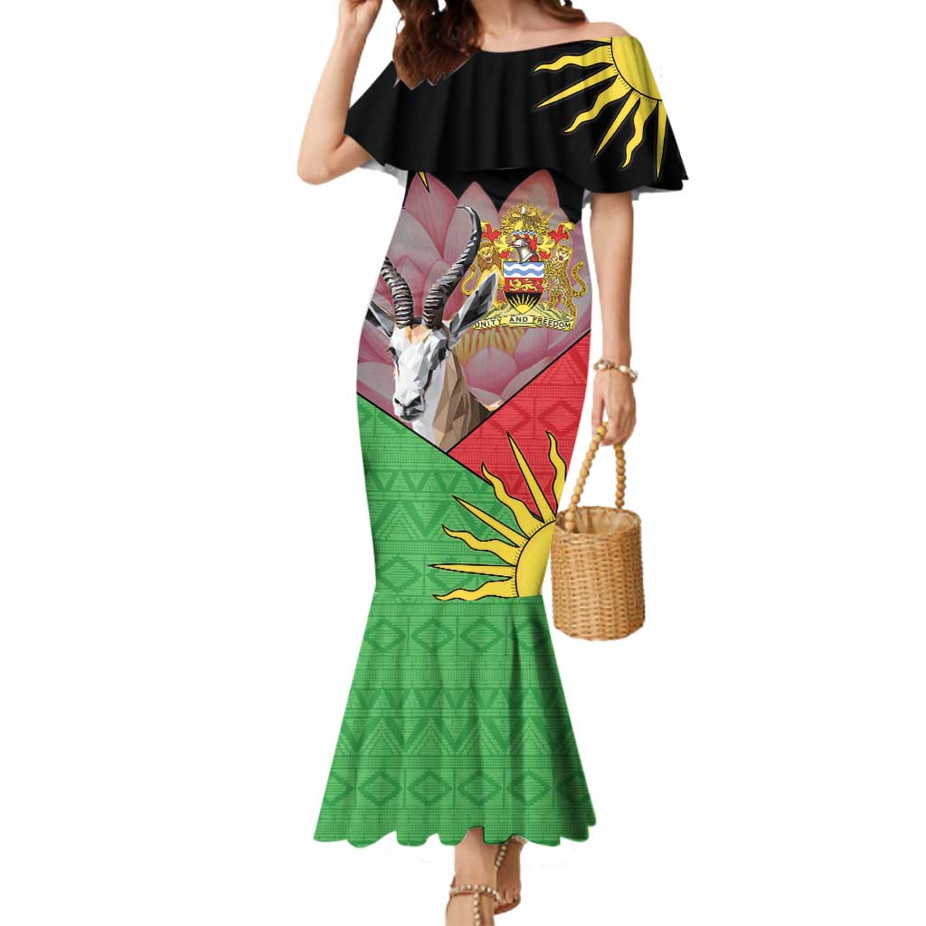 Personalised Malawi Thomsons Gazelle Mermaid Dress Lotus - African Pattern - Wonder Print Shop