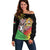 Personalised Malawi Thomsons Gazelle Off Shoulder Sweater Lotus - African Pattern