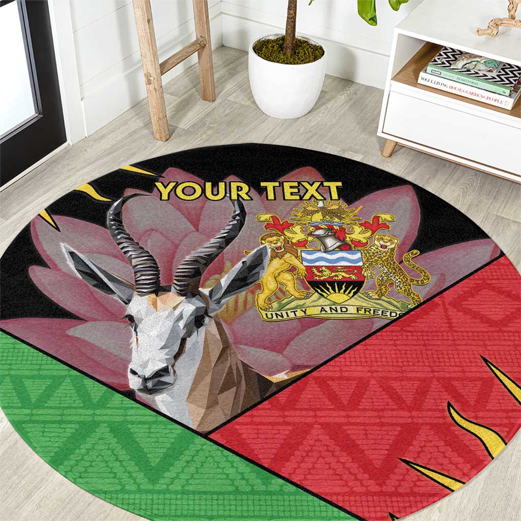 Personalised Malawi Thomsons Gazelle Round Carpet Lotus - African Pattern - Wonder Print Shop