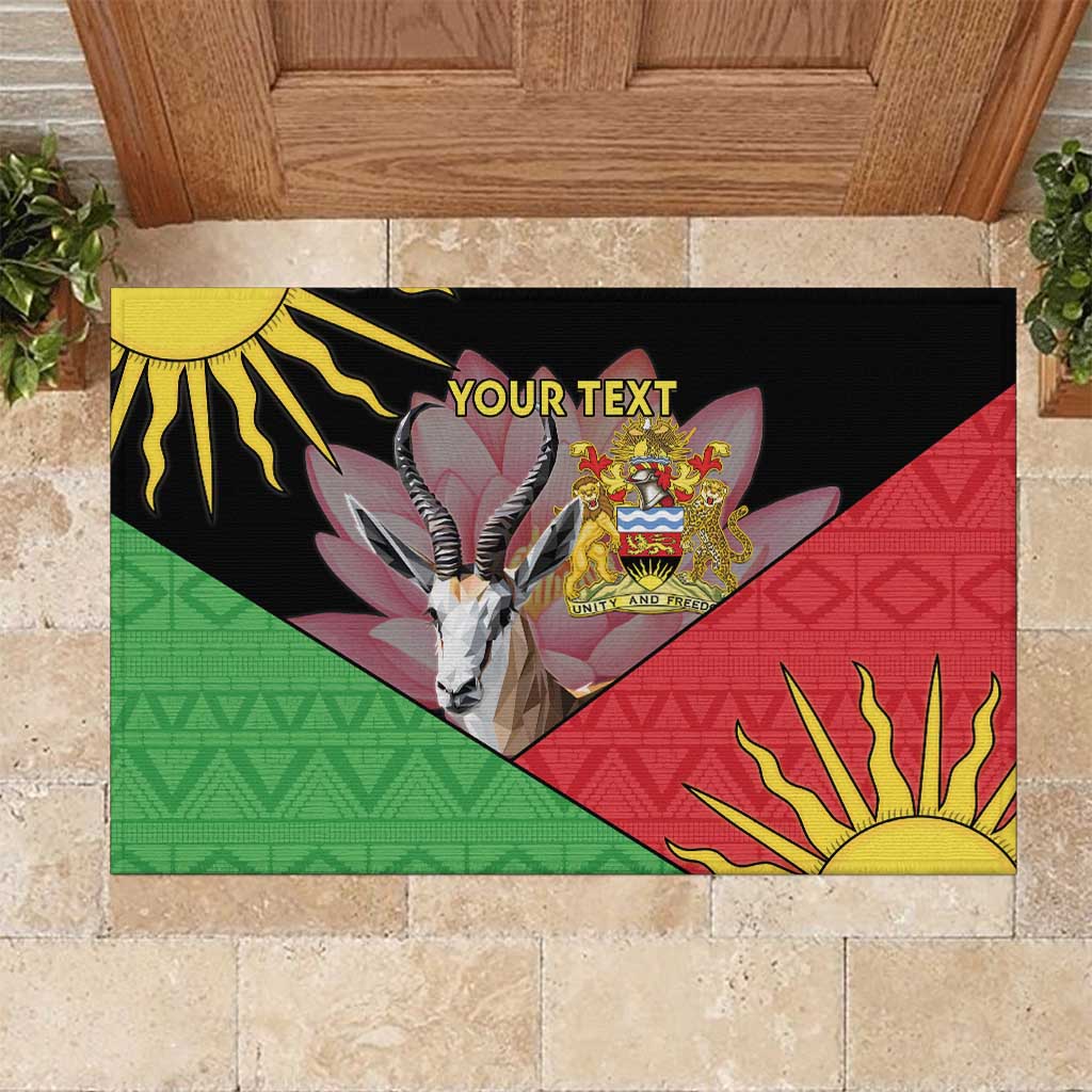 Personalised Malawi Thomsons Gazelle Rubber Doormat Lotus - African Pattern - Wonder Print Shop