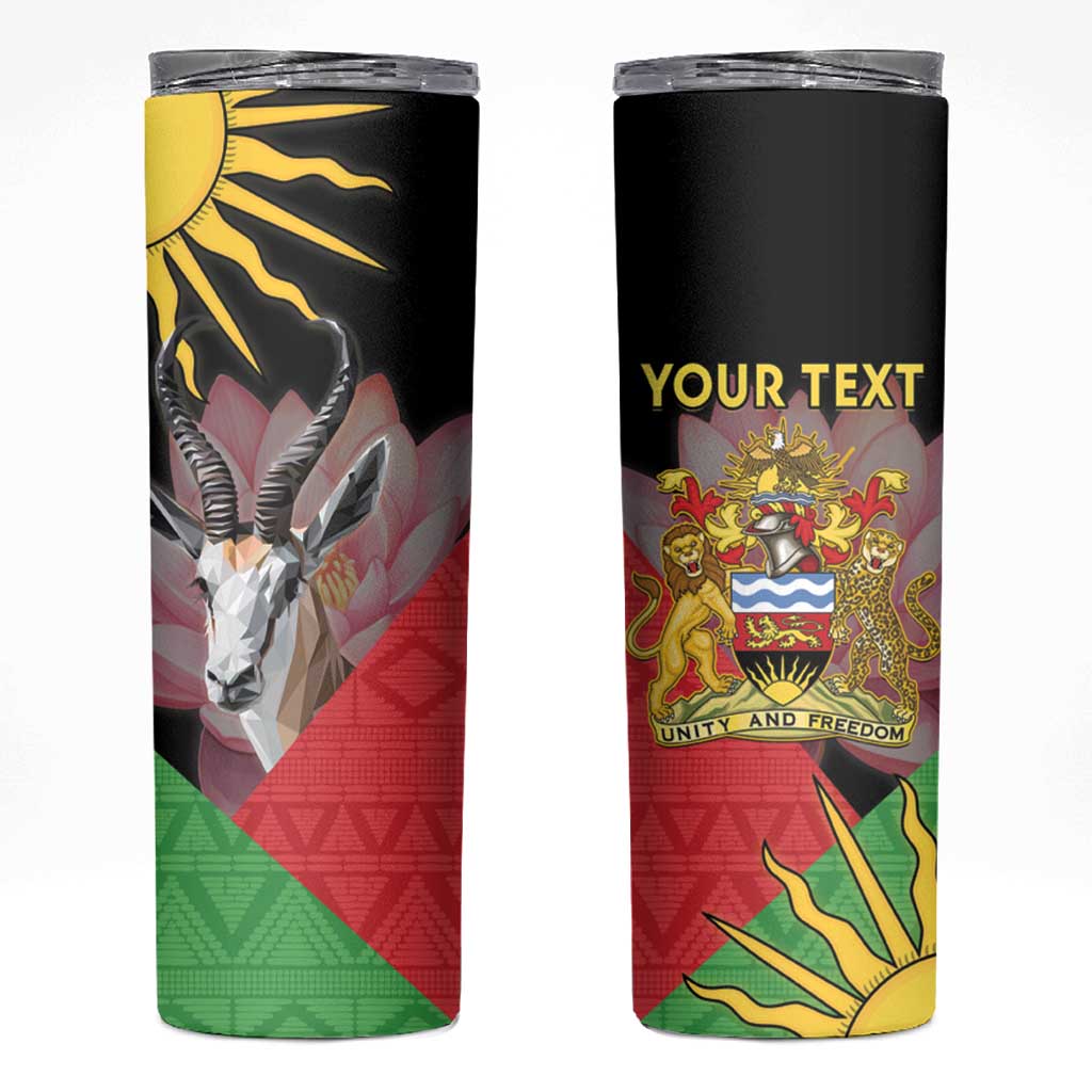 Personalised Malawi Thomsons Gazelle Skinny Tumbler Lotus - African Pattern - Wonder Print Shop