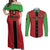 Custom Malawi Football Couples Matching Off Shoulder Maxi Dress and Long Sleeve Button Shirt Go Flames