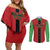 Custom Malawi Football Couples Matching Off Shoulder Short Dress and Long Sleeve Button Shirt Go Flames