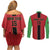 Custom Malawi Football Couples Matching Off Shoulder Short Dress and Long Sleeve Button Shirt Go Flames