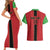 Custom Malawi Football Couples Matching Short Sleeve Bodycon Dress and Hawaiian Shirt Go Flames