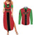 Custom Malawi Football Couples Matching Summer Maxi Dress and Long Sleeve Button Shirt Go Flames