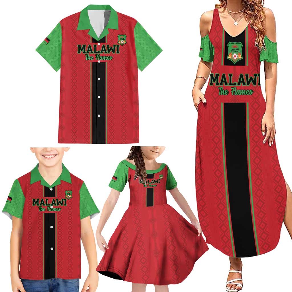 Custom Malawi Football Family Matching Summer Maxi Dress and Hawaiian Shirt Go Flames - Wonder Print Shop