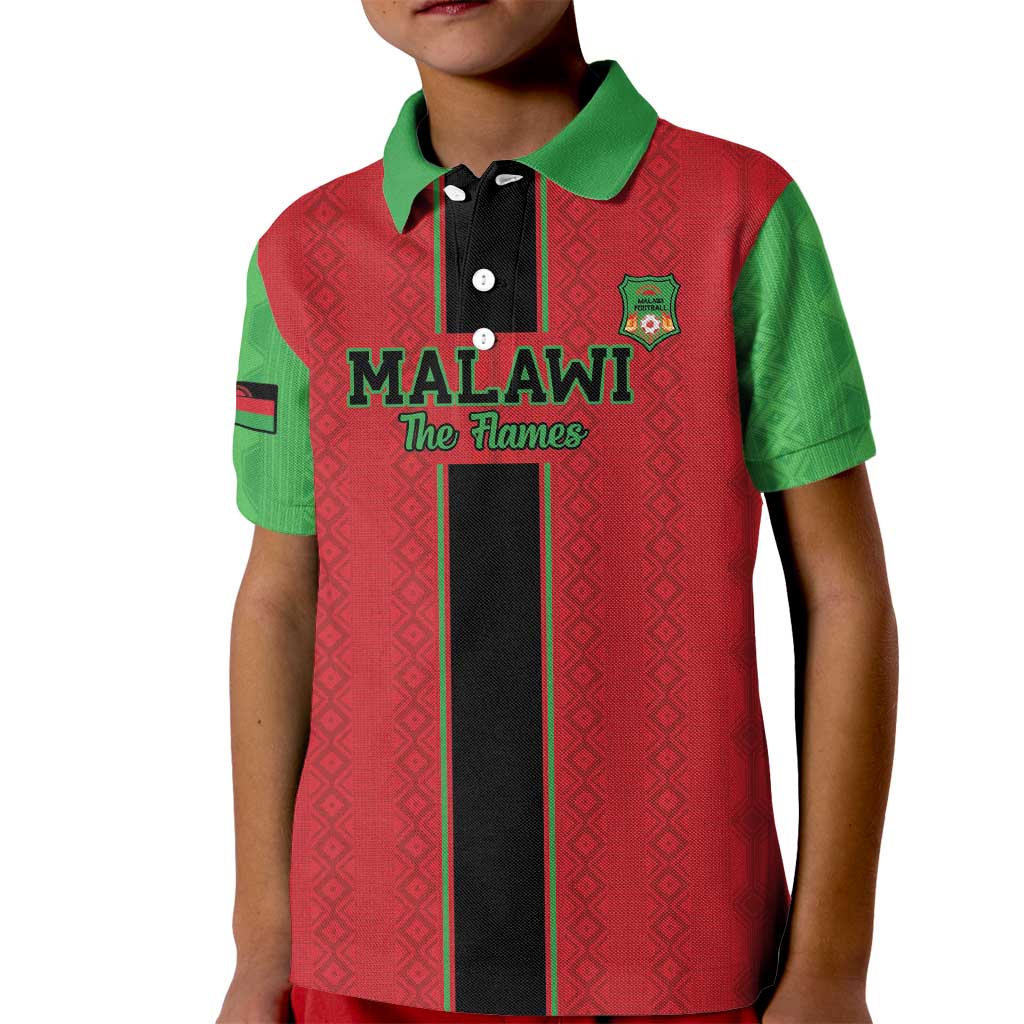 Custom Malawi Football Kid Polo Shirt Go Flames - Wonder Print Shop