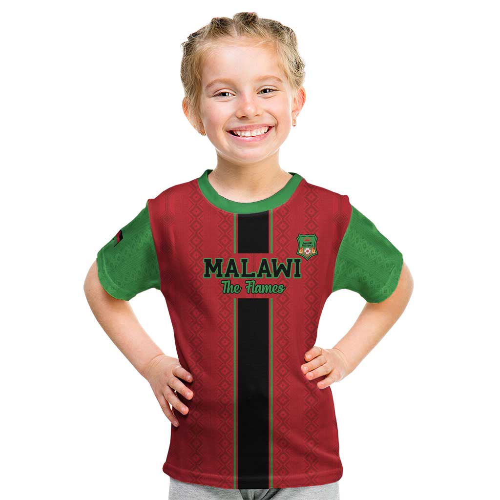 Custom Malawi Football Kid T Shirt Go Flames - Wonder Print Shop