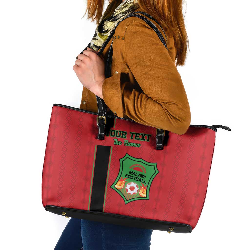 Custom Malawi Football Leather Tote Bag Go Flames