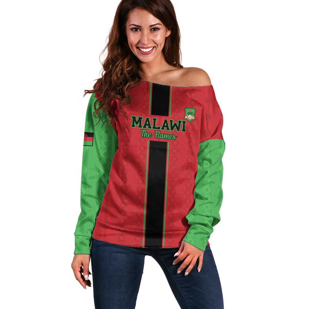 Custom Malawi Football Off Shoulder Sweater Go Flames