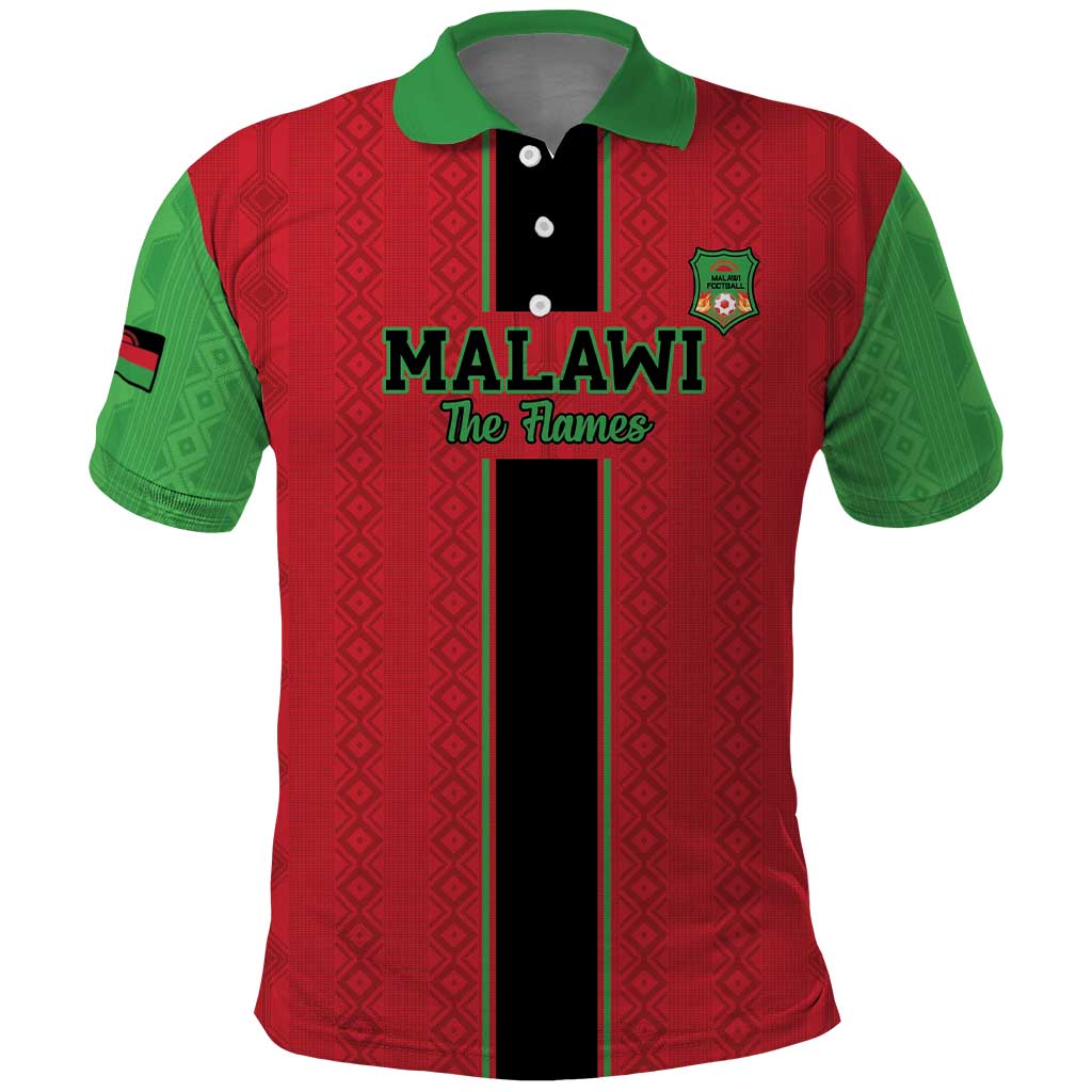 Custom Malawi Football Polo Shirt Go Flames - Wonder Print Shop