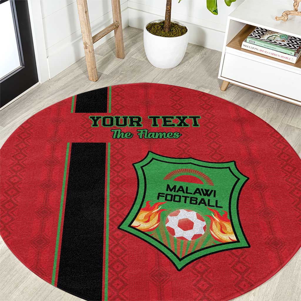 Custom Malawi Football Round Carpet Go Flames - Wonder Print Shop