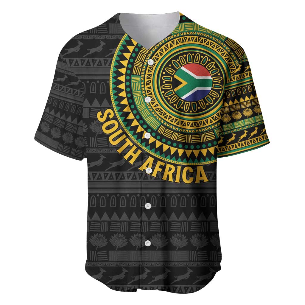 Personalised South Africa Baseball Jersey African Tribal Pattern