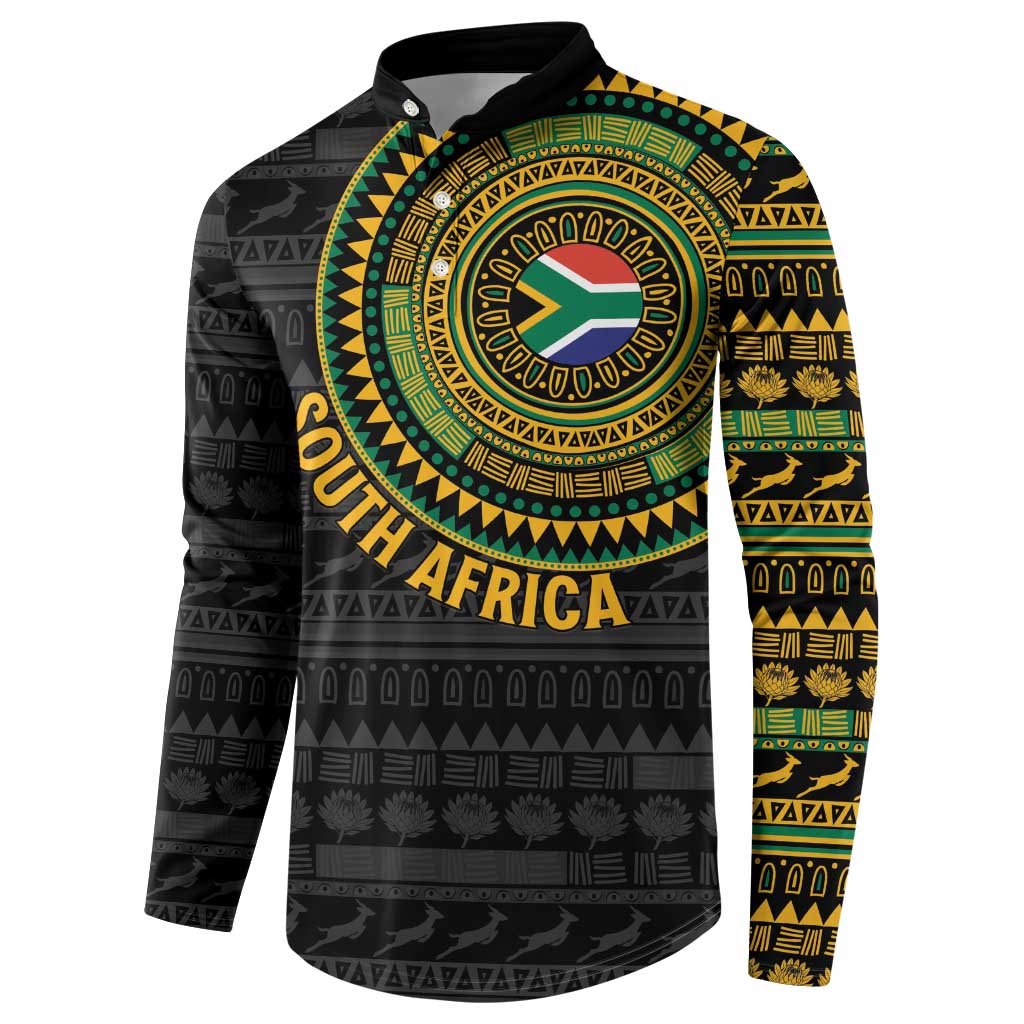 Personalised South Africa Button Sweatshirt African Tribal Pattern