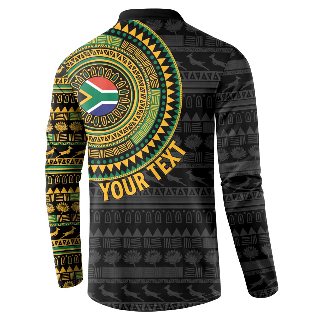 Personalised South Africa Button Sweatshirt African Tribal Pattern