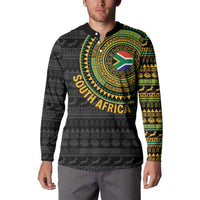 Personalised South Africa Button Sweatshirt African Tribal Pattern