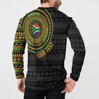 Personalised South Africa Button Sweatshirt African Tribal Pattern