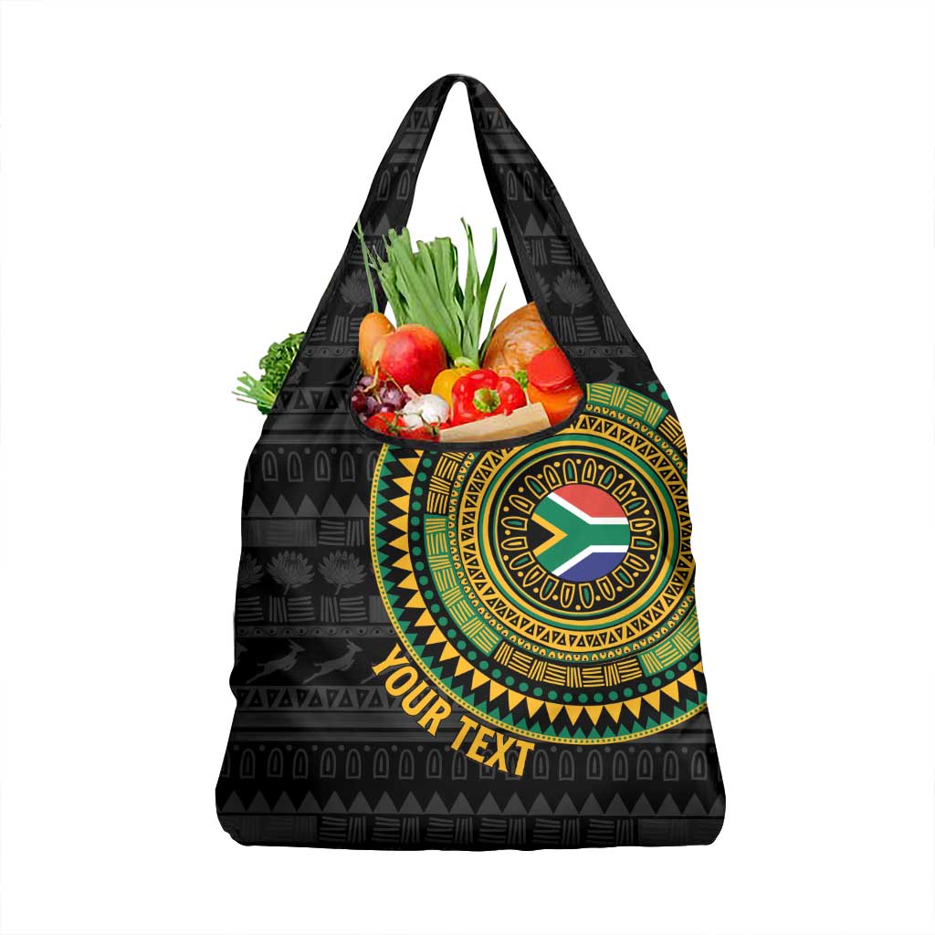 Personalised South Africa Grocery Bag African Tribal Pattern