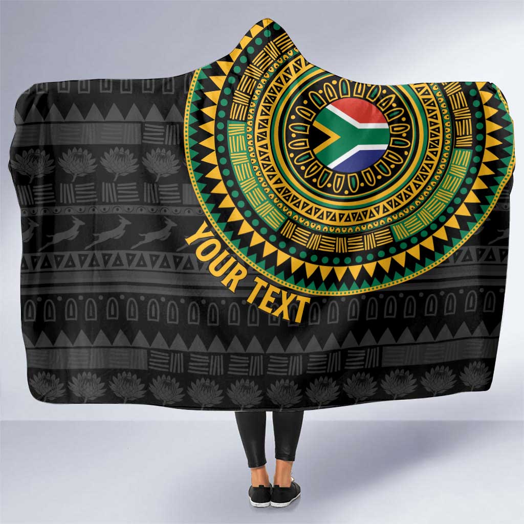 Personalised South Africa Hooded Blanket African Tribal Pattern