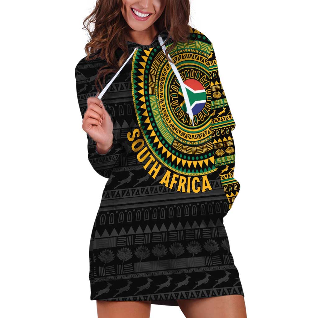 Personalised South Africa Hoodie Dress African Tribal Pattern