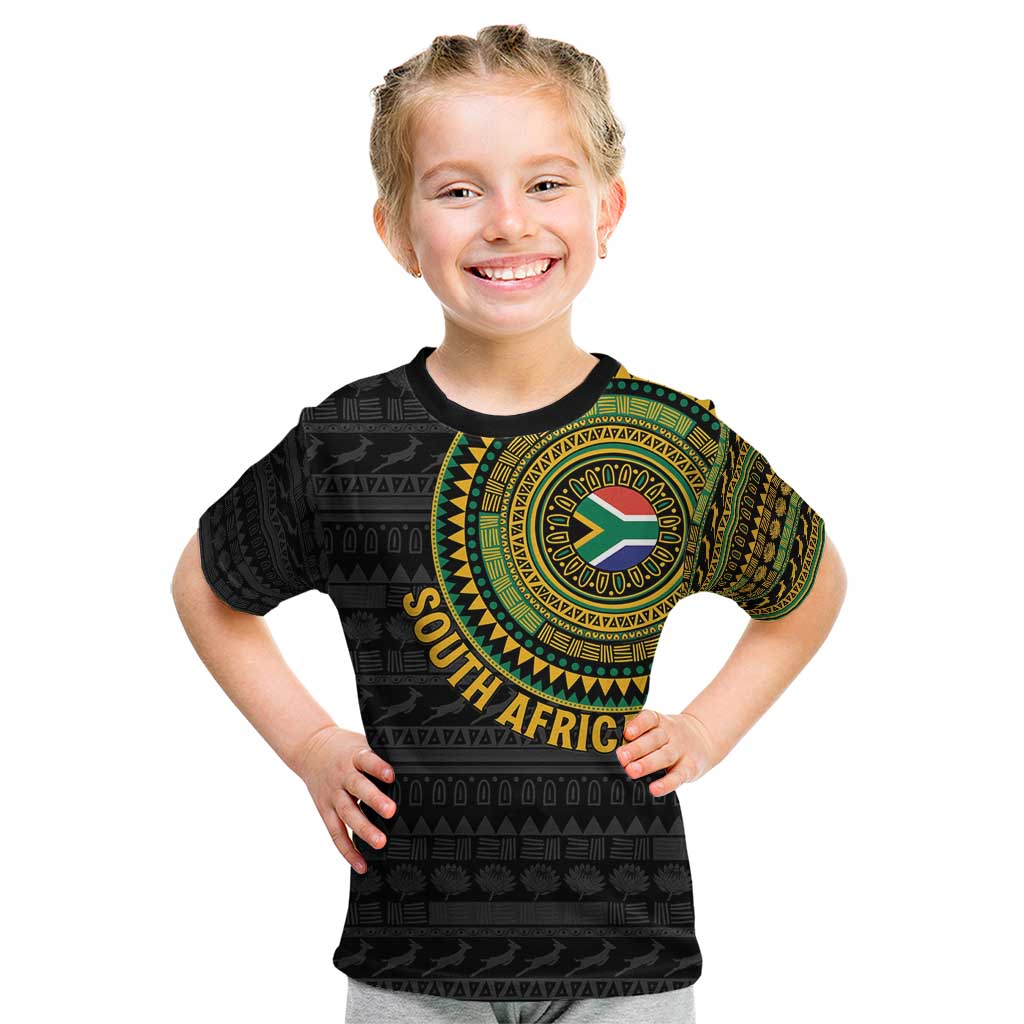 Personalised South Africa Kid T Shirt African Tribal Pattern