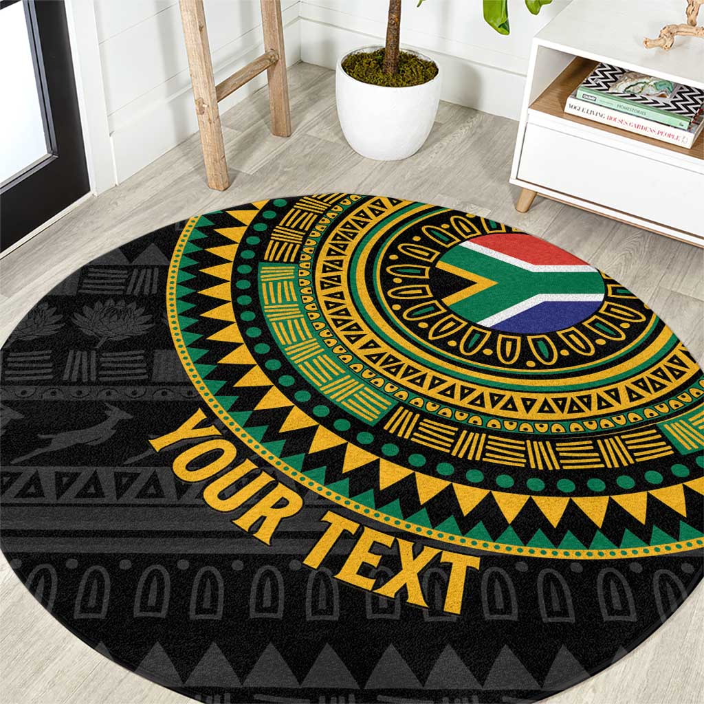 Personalised South Africa Round Carpet African Tribal Pattern