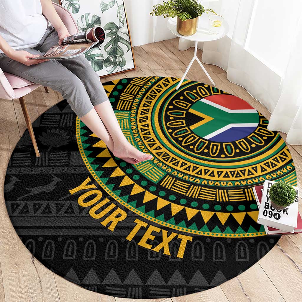 Personalised South Africa Round Carpet African Tribal Pattern