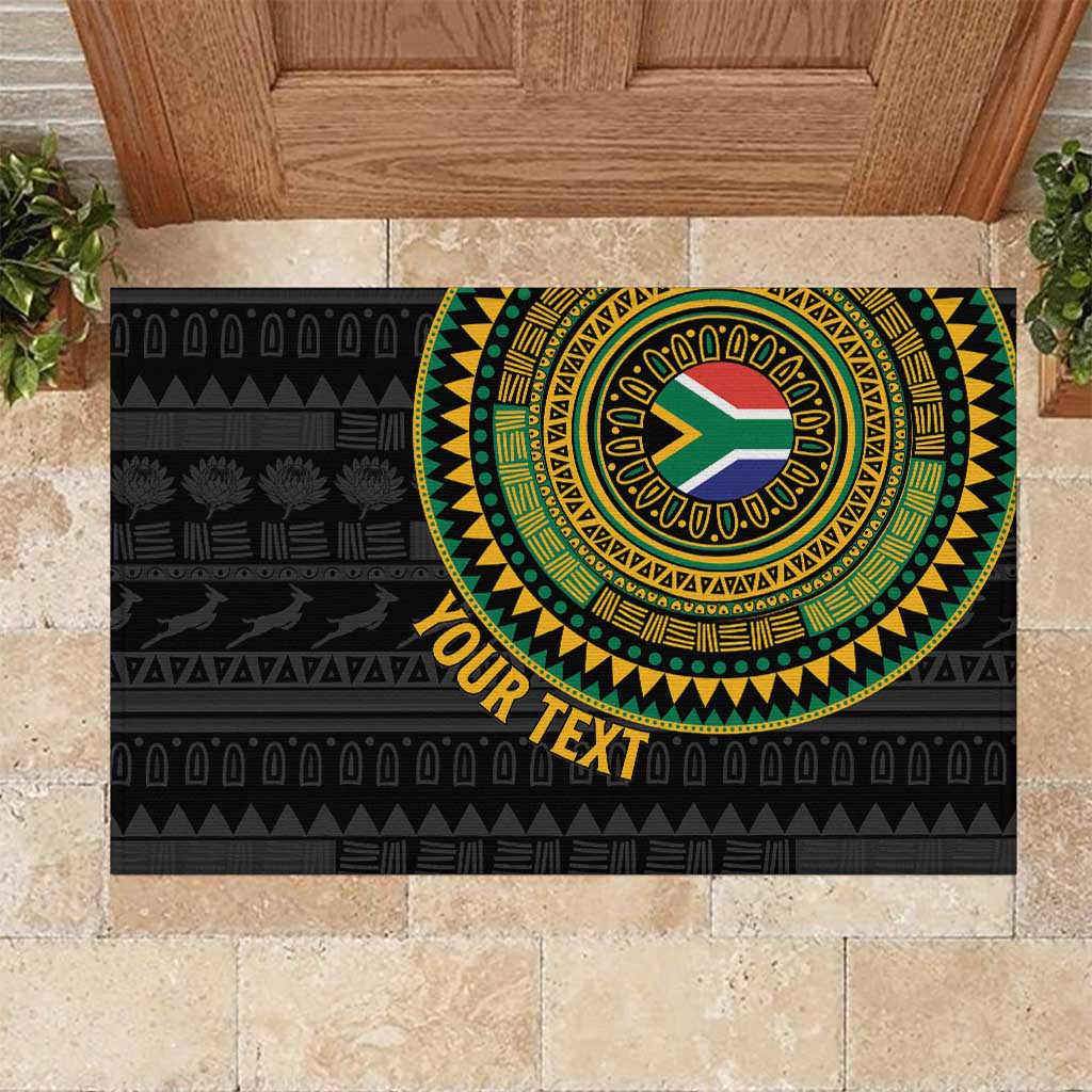 Personalised South Africa Rubber Doormat African Tribal Pattern