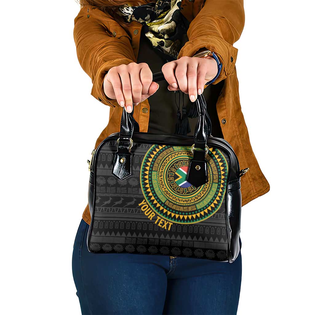 Personalised South Africa Shoulder Handbag African Tribal Pattern