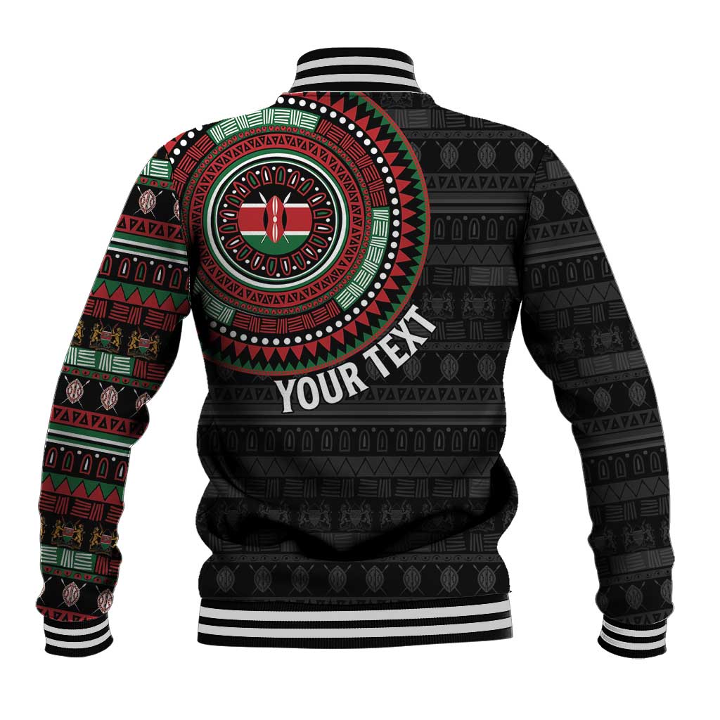 Personalised Kenya Baseball Jacket African Tribal Pattern