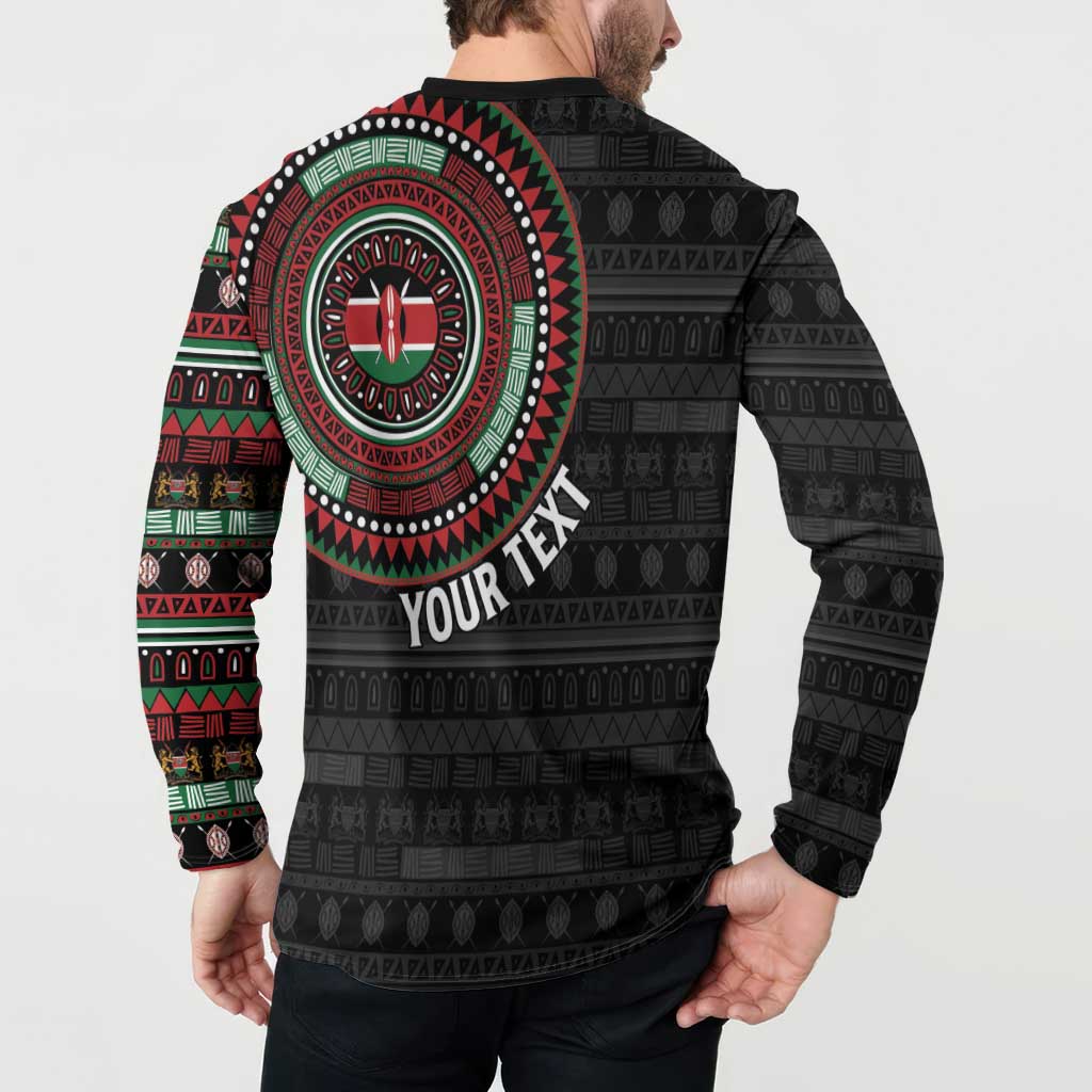 Personalised Kenya Button Sweatshirt African Tribal Pattern
