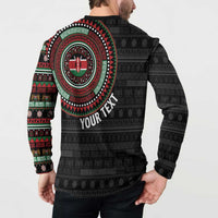 Personalised Kenya Button Sweatshirt African Tribal Pattern