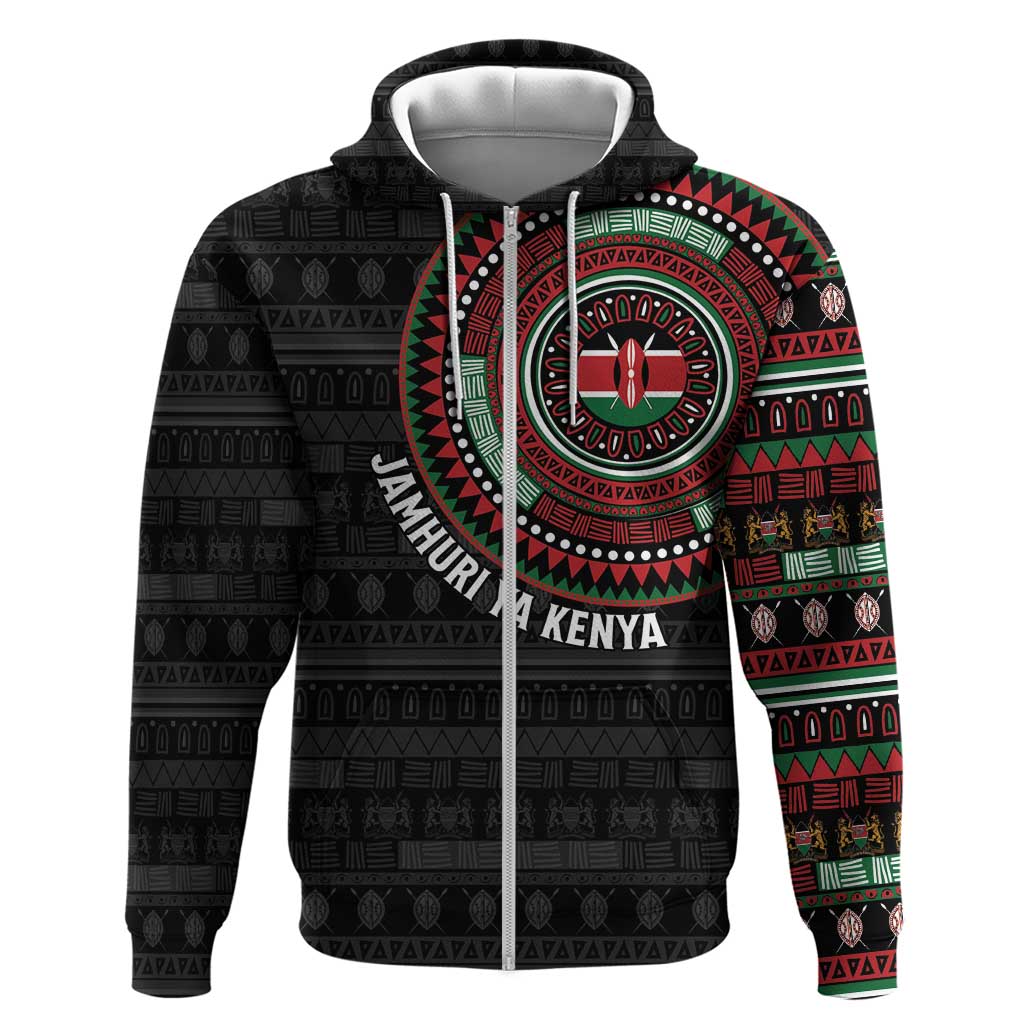 Personalised Kenya Zip Hoodie African Tribal Pattern