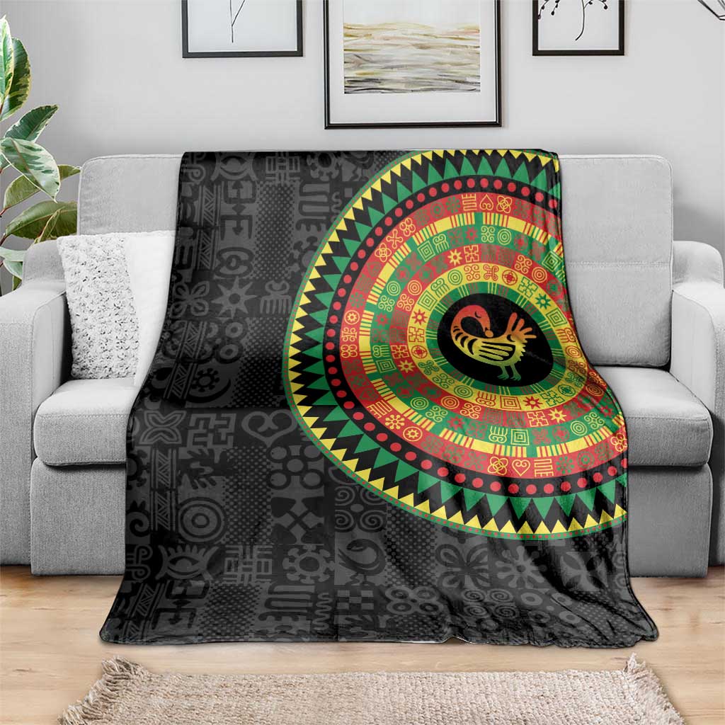 Sankofa Bird Adinkra Symbols Blanket African Culture