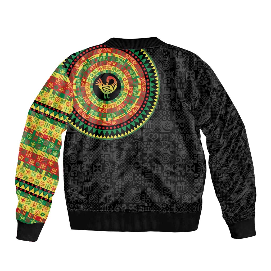 Sankofa Bird Adinkra Symbols Bomber Jacket African Culture