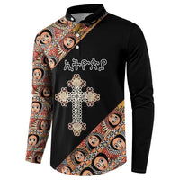 Personalized Ethiopian Orthodox Church Angel Button Sweatshirt Black Color