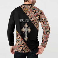 Personalized Ethiopian Orthodox Church Angel Button Sweatshirt Black Color