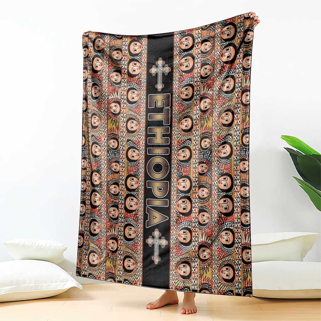 Ethiopian Tewahedo Angel Orthodox Blanket Black Color