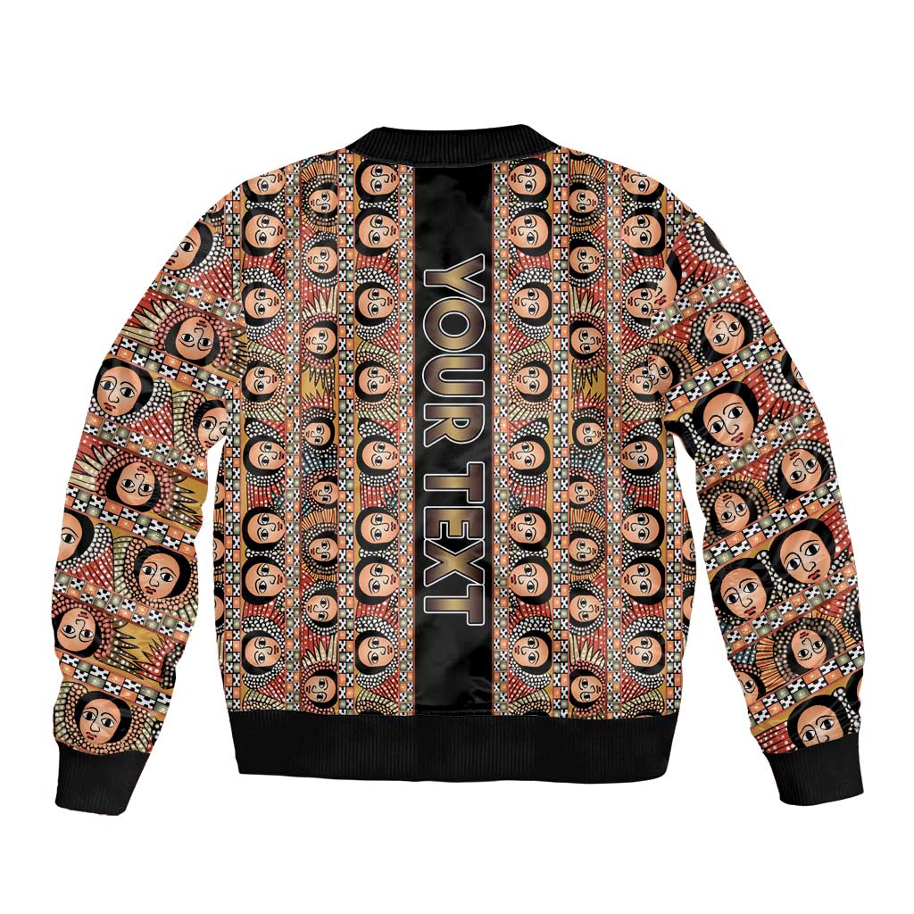Personalized Ethiopian Tewahedo Angel Orthodox Bomber Jacket Black Color